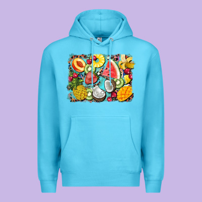 Summer Fruits Background Premium Hoodie Designed By Barkaloodesign