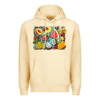 Pina Colada summer fruits background Premium Hoodie - BarkalooDesign