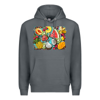 Rock summer fruits background Premium Hoodie - BarkalooDesign
