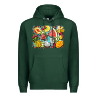 Sports Green summer fruits background Premium Hoodie - BarkalooDesign