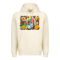 Tofu summer fruits background Premium Hoodie - BarkalooDesign