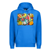 True Royal summer fruits background Premium Hoodie - BarkalooDesign
