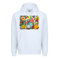 White summer fruits background Premium Hoodie - BarkalooDesign