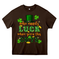 Chocolate Brown who needs luck when you're this cute Heavy Core Tee - FaDigitalArtStudio