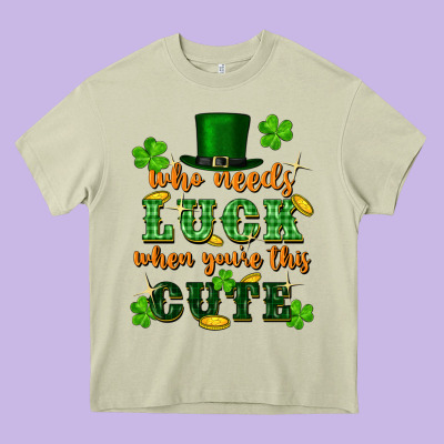 Who Needs Luck When You're This Cute Heavy Core Tee Designed By Fadigitalartstudio
