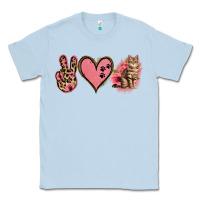 Dusty Blue Peace Love Cats Classic Tee - Jasminsmagicworld