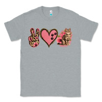 Heather Grey Peace Love Cats Classic Tee - Jasminsmagicworld