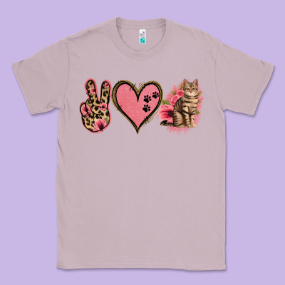 Peace Love Cats Classic Tee Designed By Jasminsmagicworld