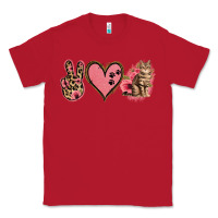 Red Peace Love Cats Classic Tee - Jasminsmagicworld