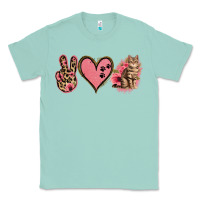 Seafoam Peace Love Cats Classic Tee - Jasminsmagicworld