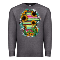 Charcoal Heather Coahuila State Of Mexico Map Premium Sweatshirt - RanaPortraitStore