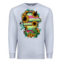 Heather Grey Coahuila State Of Mexico Map Premium Sweatshirt - RanaPortraitStore