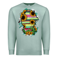 Seafoam Coahuila State Of Mexico Map Premium Sweatshirt - RanaPortraitStore