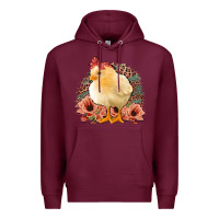 Burgundy Chick With Flowers Feopard Premium Hoodie - Jasminsmagicworld