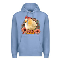 Colony Blue Chick With Flowers Feopard Premium Hoodie - Jasminsmagicworld