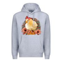 Heather Grey Chick With Flowers Feopard Premium Hoodie - Jasminsmagicworld