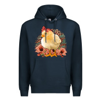 Navy Chick With Flowers Feopard Premium Hoodie - Jasminsmagicworld