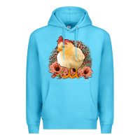 Ocean Blue Chick With Flowers Feopard Premium Hoodie - Jasminsmagicworld