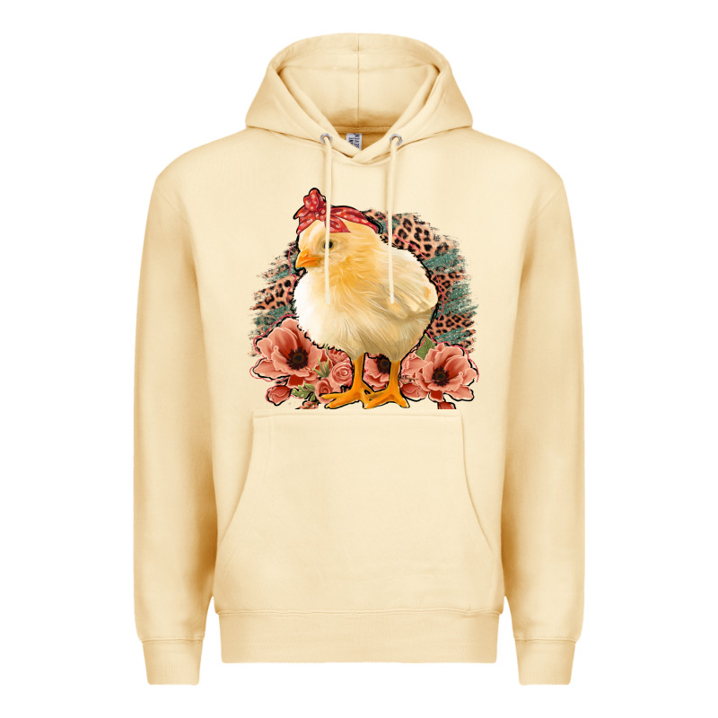 Chick With Flowers Feopard Premium Hoodie by Jasminsmagicworld | Teevron