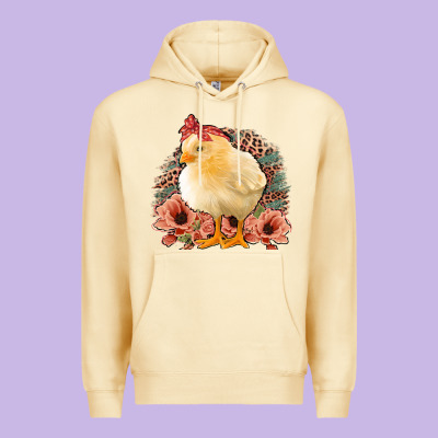Chick With Flowers Feopard Premium Hoodie Designed By Jasminsmagicworld