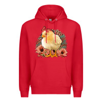 Red Chick With Flowers Feopard Premium Hoodie - Jasminsmagicworld