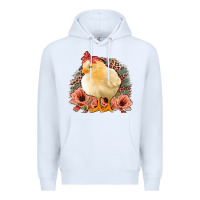 White Chick With Flowers Feopard Premium Hoodie - Jasminsmagicworld