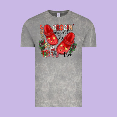 Christmas Crocin Around The Tree Vintage Tee Designed By Cowhidedigitalart