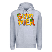 Heather Grey summer mango Premium Hoodie - BarkalooDesign