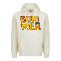 Oatmeal Heather summer mango Premium Hoodie - BarkalooDesign
