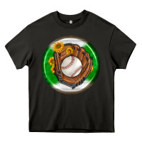 Asphalt baseball with sunflower round earrings Heavy Core Tee - BundleAndBundleShop