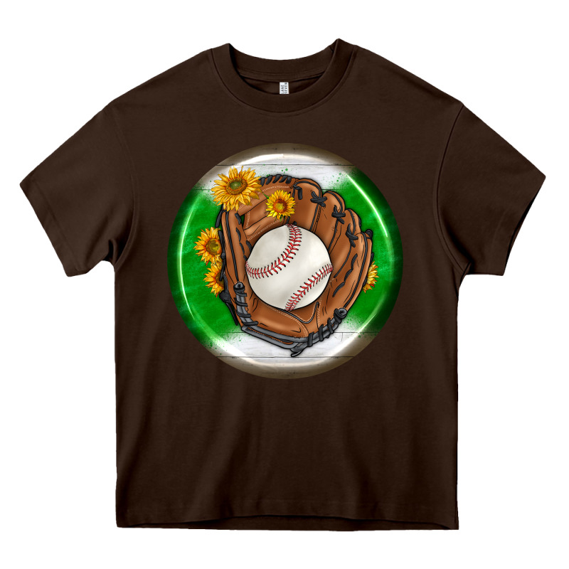 Baseball With Sunflower Round Earrings Heavy Core Tee by BundleAndBundleShop | Teevron