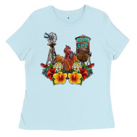 Baby Blue farm life rooster Ladies Tee - SublimationCraftShop