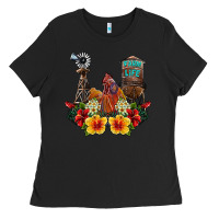 Black farm life rooster Ladies Tee - SublimationCraftShop