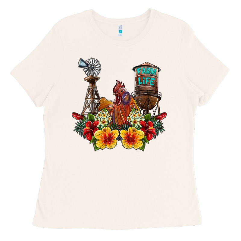 Farm Life Rooster Ladies Tee by SublimationCraftShop | Teevron