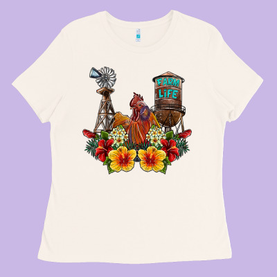 Farm Life Rooster Ladies Tee Designed By Sublimationcraftshop