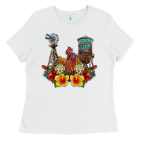 White farm life rooster Ladies Tee - SublimationCraftShop
