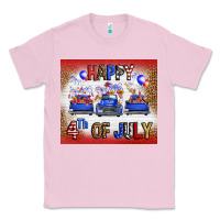 Bubblegum Pink Western Happy Fourth Of July Classic Tee - FaDigitalArtStudio