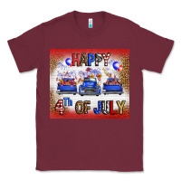 Burgundy Western Happy Fourth Of July Classic Tee - FaDigitalArtStudio