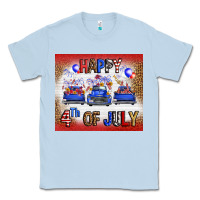 Dusty Blue Western Happy Fourth Of July Classic Tee - FaDigitalArtStudio