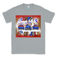 Heather Grey Western Happy Fourth Of July Classic Tee - FaDigitalArtStudio