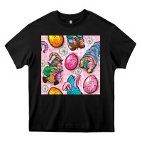 Black Easter Gnomies Seamless Pattern Heavy Core Tee - BundleAndBundleShop