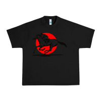Black horse racing Urban Heavy Tee - artisFamous