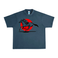 Midnight Navy horse racing Urban Heavy Tee - artisFamous