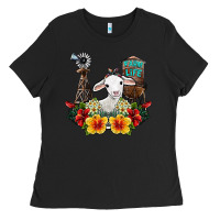 Black farm life sheep Ladies Tee - SublimationCraftShop