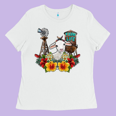 Farm Life Sheep Ladies Tee Designed By Sublimationcraftshop