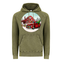 Vintage Olive Christmas farm Christmas Vintage Hoodie - BarkalooDesign