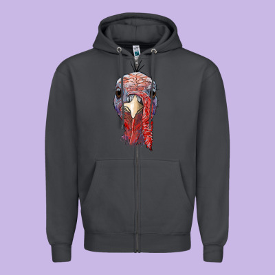 Gobble Face Zipper Hoodie Designed By Ranaportraitstore