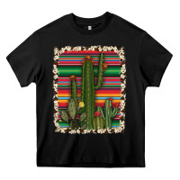 Black serape cowhide cacti Heavy Core Tee - RanaPortraitStore