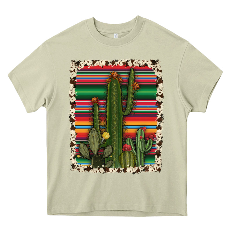 Serape Cowhide Cacti Heavy Core Tee by RanaPortraitStore | Teevron
