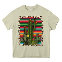 Mossy serape cowhide cacti Heavy Core Tee - RanaPortraitStore